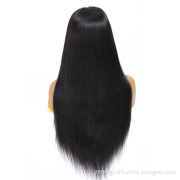 150% 180% 200% Density Straight Human Hair 4*4 Lace Closure Front Wig Unprocessed Brazilian Lace Wig Virgin Cuticle Aligned Hair